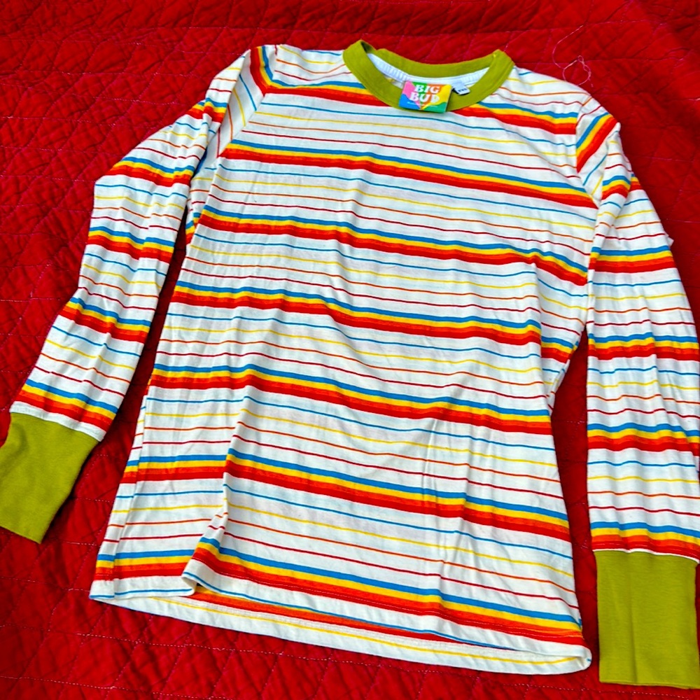 Big Bud Press Rainbow Striped Long Sleeve Tee